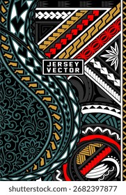 FONDO ABSTRACTAS FRESCO DEL DISEÑO POLINESIO PARA EL JERSEY COMPLETO DE LA SUBLIMACIÓN