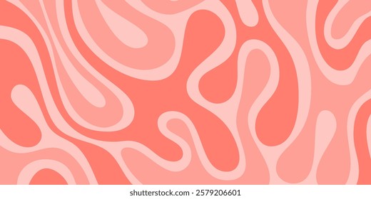 Cool Abstract Psychedelic Background. Vector Design Groovy Pattern Y2k Texture. Hand Drawn Trippy Backdrop.
