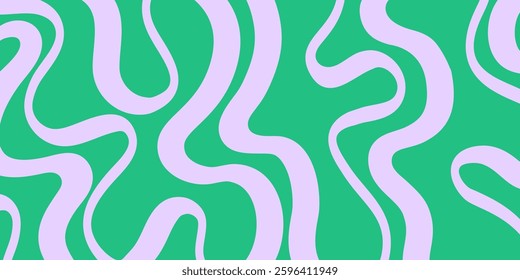 Cool Abstract Psychedelic Groovy Pattern Art. Y2k Trippy Texture Vector Design. Wavy Background.