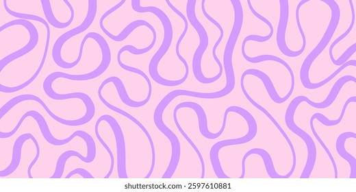 Cool Abstract Psychedelic Groovy Pattern Art. Y2k Trippy Texture Vector Design. Wavy Background.
