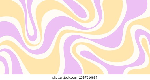 Cool Abstract Psychedelic Groovy Pattern Art. Y2k Trippy Texture Vector Design. Wavy Background.