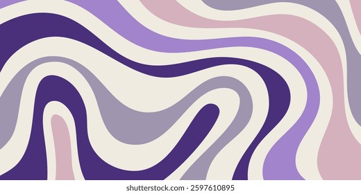 Cool Abstract Psychedelic Groovy Pattern Art. Y2k Trippy Texture Vector Design. Wavy Background.