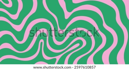 Cool Abstract Psychedelic Groovy Pattern Art. Y2k Trippy Texture Vector Design. Wavy Background.