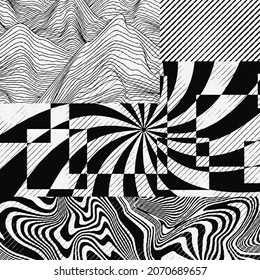 Cool Abstract Psychedelic Optical Illusion Texture. Abstraction Background Vector design.