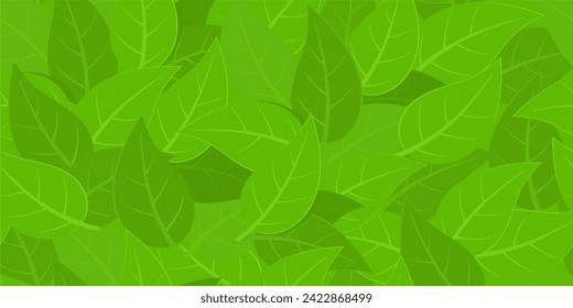 Cool Abstract Seamless Pattern With Green Leaves Vector Illustration Background