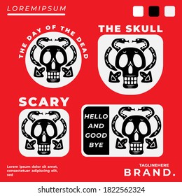 Cool abstract skull illustration for poster, sticker, or apparel merchandise.With tribal and hipster style.