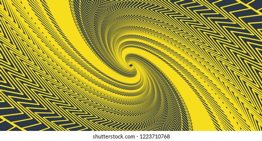 Cool abstract swirl from broken corner lines in a circle. Vector EPS
