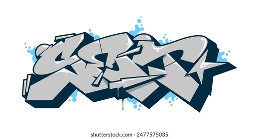 Cool Abstract Urban Graffiti Street Art Word Set Lettering Vector Illustration Template Element