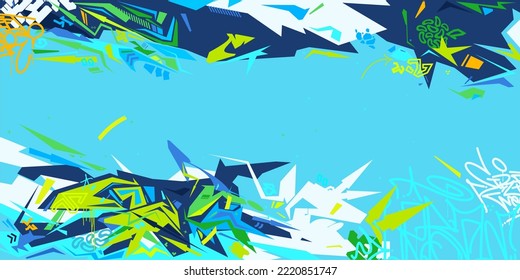 Cool Abstract Urban Street Art Graffiti Style Vector Illustration Background Template