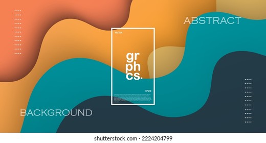 Fresco fondo de onda abstracto con diseño de color azul y naranja.vector Eps10