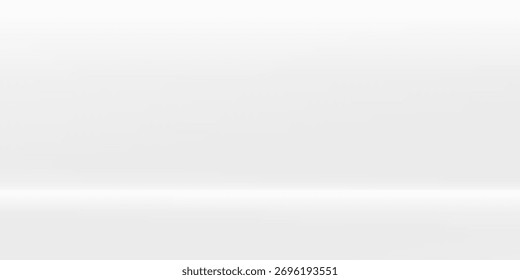 Fundo branco abstrato fresco sala. vetor 3d inverno estúdio exibir pódio. Luz cinza cor inverno gradiente bg simples resumo