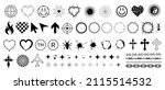 Cool Acid Style Vector Graphics. Set Of Rave Graphic Elements. 
