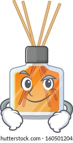 Cool air freshener sticks mascot character with Smirking face