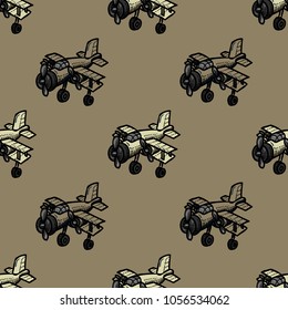 Cool airplane seamless pattern. Original design for print or digital media.
