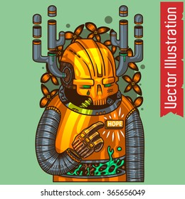 Cool alien. Vector illustration