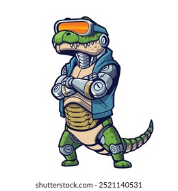 Projeto legal do mascote do robô do jacaré