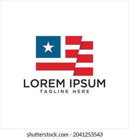 cool american flag vector logo