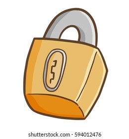 Cool ands strong brown gray padlock - vector.