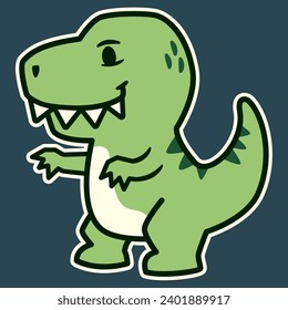 Cool angry dinosaur, having fun and screaming