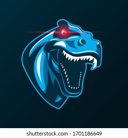 Cool Angry T-Rex mascot esport logo design