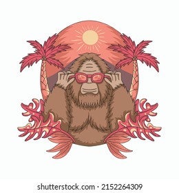 A cool ape enjoying the beautiful sunset