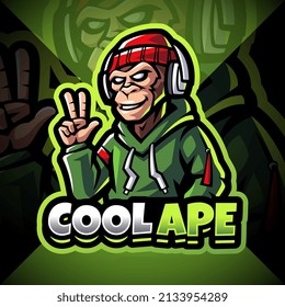 Cool Ape Esport Mascot Logo Design