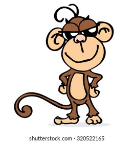 Cool Ape. A cool ape standing smiling with hands on hips