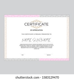 cool appreciation certificate vector template