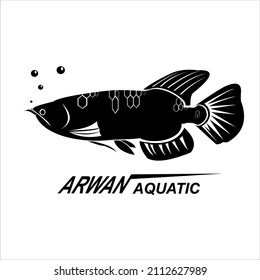 cool arowana fish illustration vector