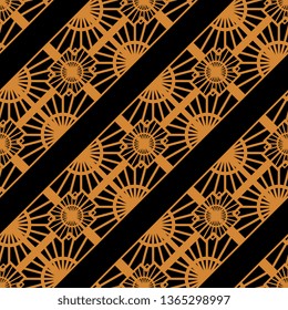 cool Art Deco Ornament with elements of golden Black colors