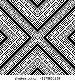 cool art deco seamless striped ornament for textile, design and backgrounds black and white