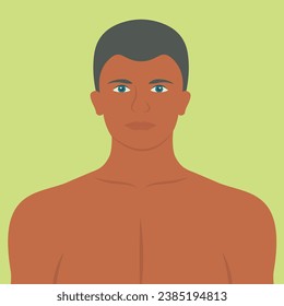 genial modelo atlético atractivo para niños. atleta apuesto hombre muscular o macho sin camisa sexy aislado. músculos del cuerpo y el pecho macho. gráfico vectorial de cuerpo de ajuste. diseño plano de ilustración de tipo gay caliente