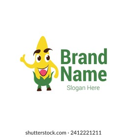 logotipo de mascota de maíz fresco y atractivo adecuado para empresas