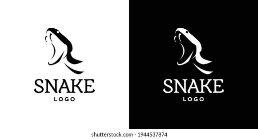 Cool and attractive snake illustration logo design 1