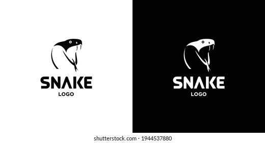 Cool and attractive snake illustration logo design