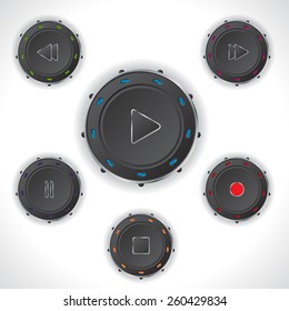 Cool audio controller push button design set