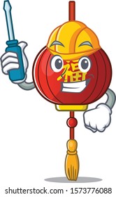 Cool automotive asian lantern presented in cartoon character style