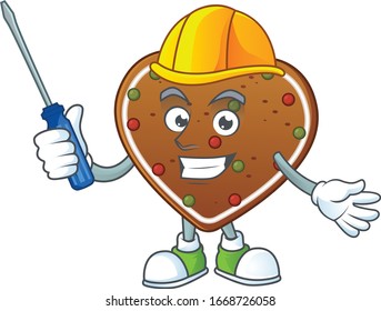 cool automotive cartoon character of gingerbread love
