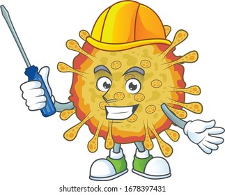 cool automotive cartoon character of outbreaks coronavirus