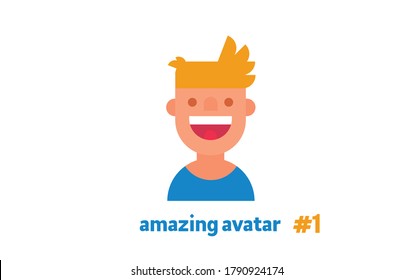 Cool avatar #1. man blonde . Modern simple and clear design. Vector icon in flat style