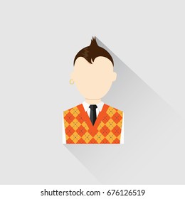 Cool avatar with no face expression. Vector illustration