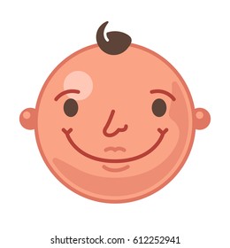 Cool avatar. Young guy friendly smiling. Funny face. Vector flat illustration isolated on white background
