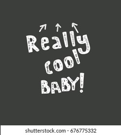 cool baby tee vector design with typo and texture