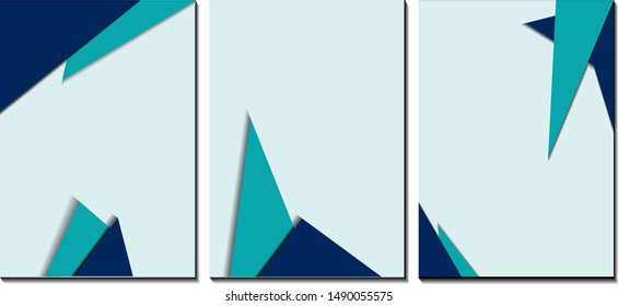 COOL BACKGROUND.
3D abstract background with blue paper mosaic cut. Contrast colors. 
Vector design layout for presentations, flyers, posters,smatphone - Vector