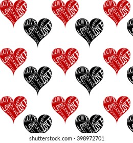 Cool background with black and red hearts.