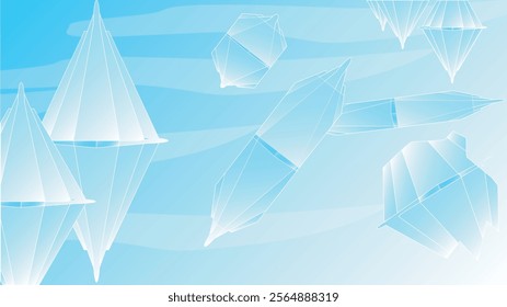 Cool background with blue colored iced crystal. Good asset for art, design, video preview, presentation, and animation.