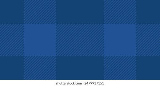 Cool Background Check nahtloser, zeitgemäßer karierter Stoff. Hippie Vektorgrafik Muster Textur in Blau Farbpalette.