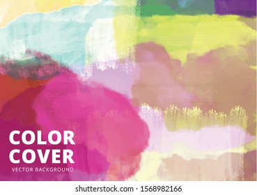 Fondo frío, textura de acuarela de pintura, plantilla de vector moderno abstracto colorido