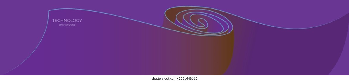 Cool background with a rolled sheet concept dominated by purple