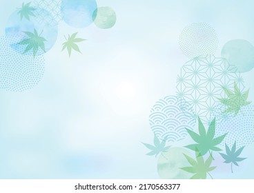 Cool Background of Summer Blue Leaves